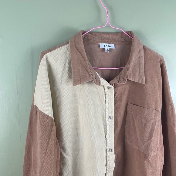 FATE colorblock button down shacket - Picture 2 of 6